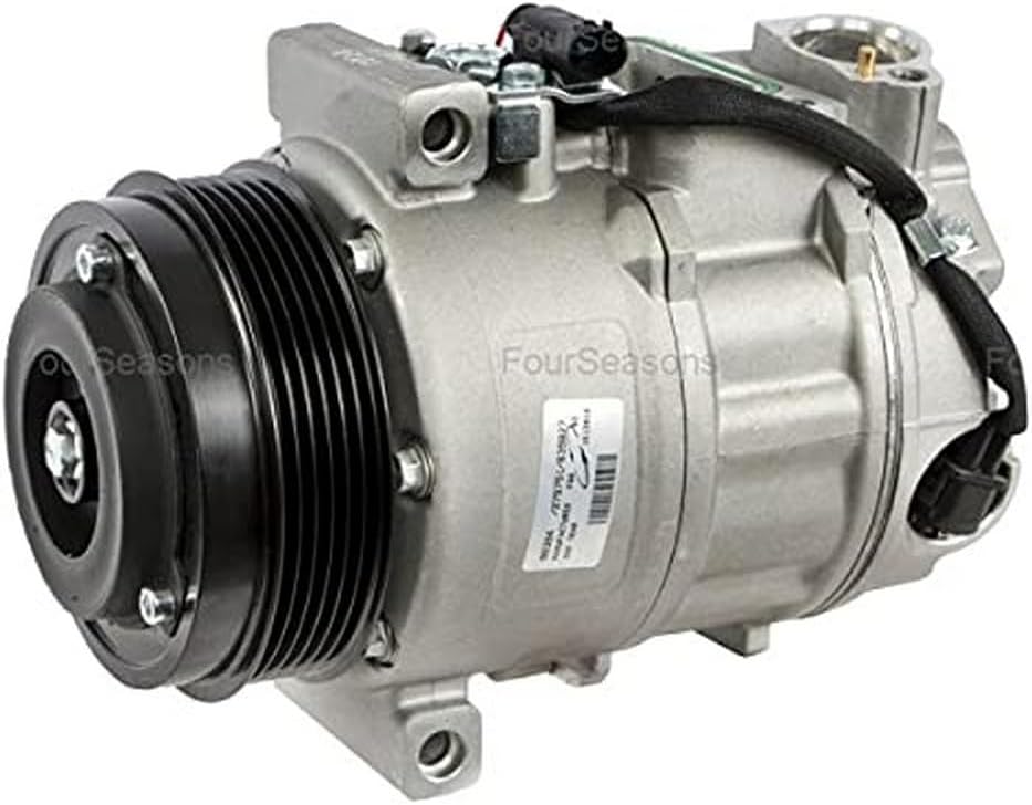 Four Seasons 98394 New A/C Compressor with Clutch, Nippondenso Type 7SEU17C Compressor with Serpentine Pulley, 6-groove for Mercedes-Benz