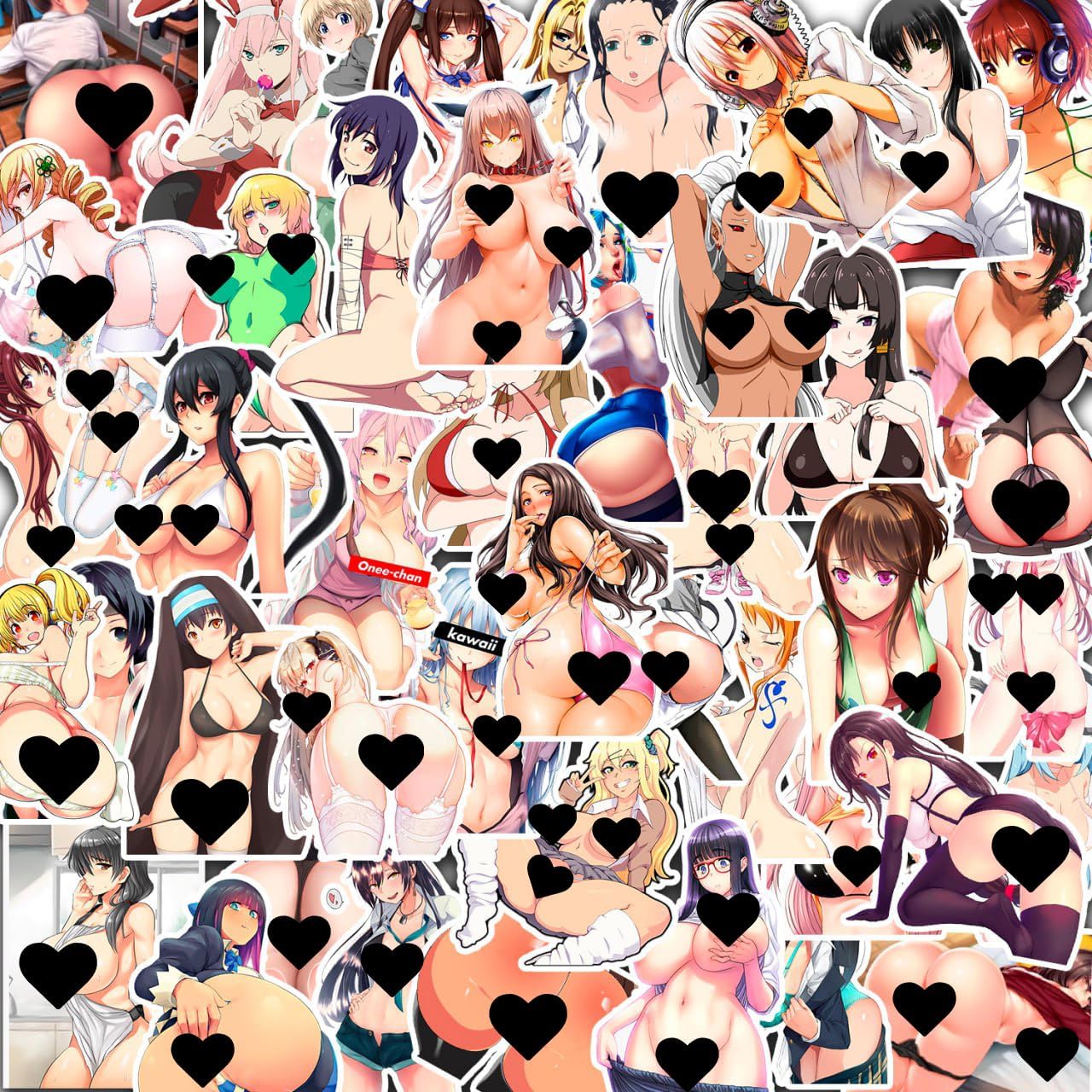 50pcs Anime Sexy Girl Laptop Stickers for Adult, Waterproof Decals Stickers for Water Bottle Laptop Skateboard Motorcycle Car Bike Luggage Trolley Case Decoration(Sexy Girl Stickers)
