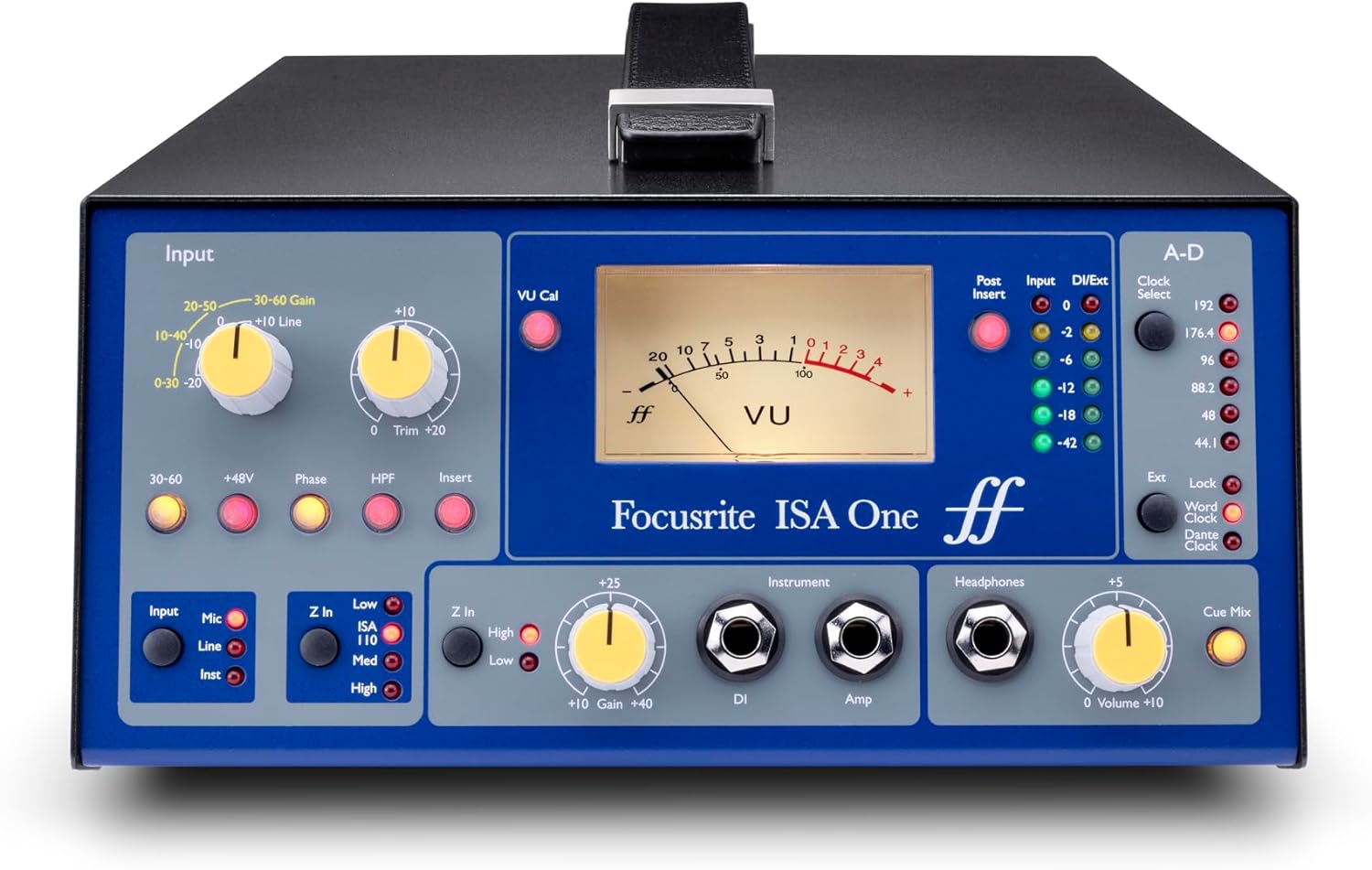 Focusrite ISA One Heritage mic pre with independent DI, variable impedance selector and independent headphone amp