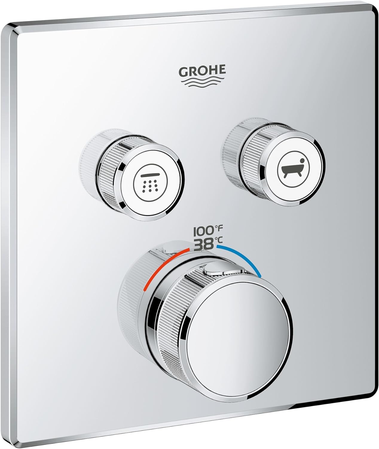 Grohe 29141000 Grohtherm SmartControl Thermostatic Trim, Starlight Chrome