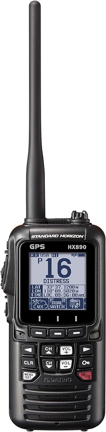 Standard Horizon HX890 Black Handheld VHF - Floating 6 Watt Class H DSC Two Way Radio