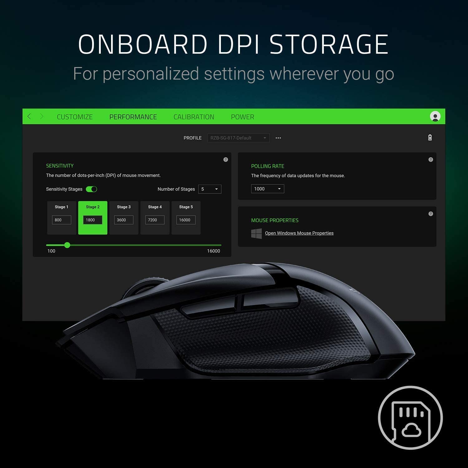 Razer Basilisk X Hyperspeed Wireless Gaming Mouse (16000 DPI Optical Sensor)